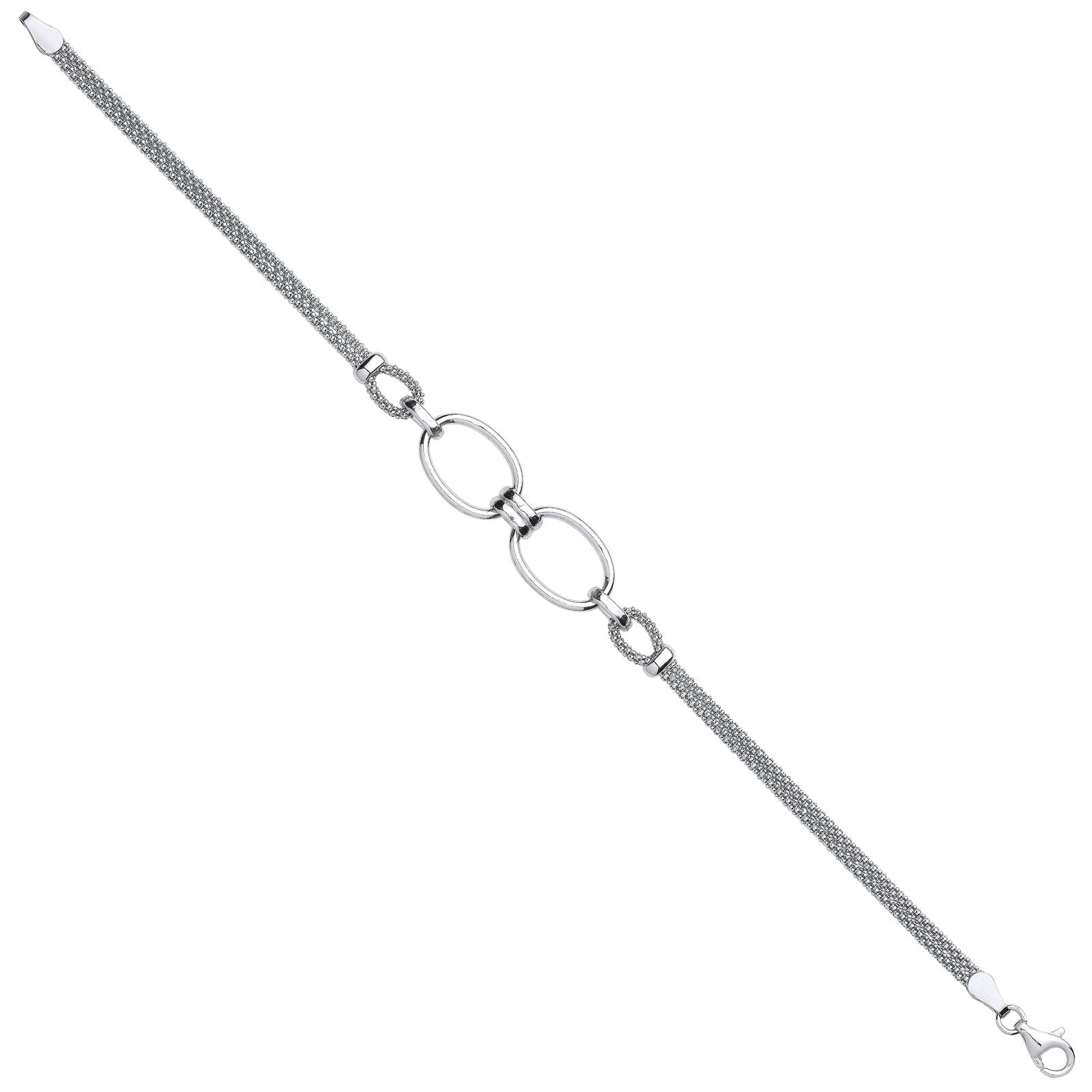 Silver Oval Circles Bracelet - Fine Bracelet - Certified Authentic - Swiss Made - UK Stock – Luxury Jewellery by Imper